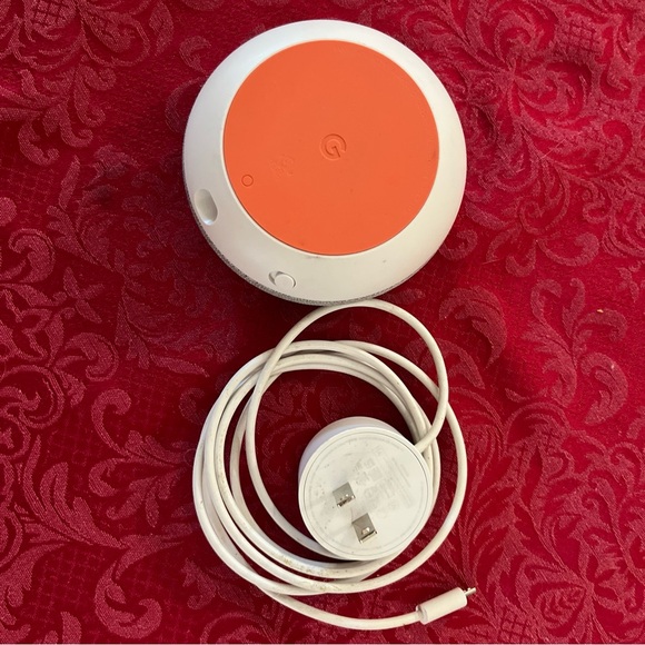 Google Home Mini 1st Gen Model H0A Chalk (Grey & Orange) with Power Source/Cable - Picture 2 of 3